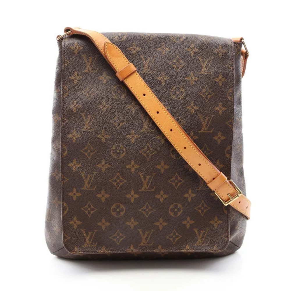 Louis Vuitton Musette Monogram Shoulder Bag Canvas Leather Brown